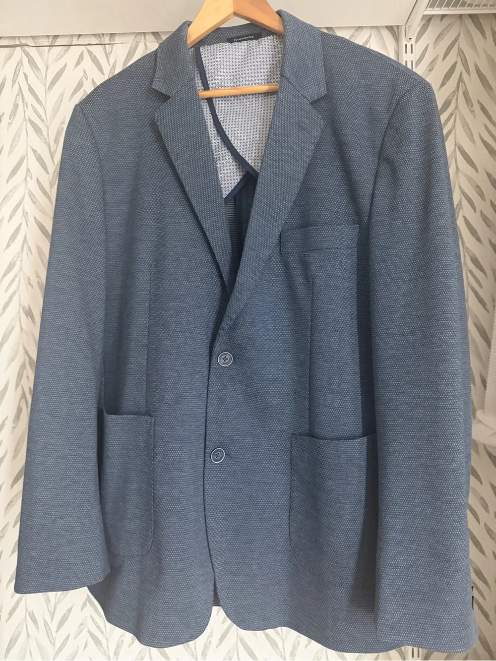 7 Diamonds Men's Navy Textured Knit Blazer